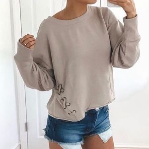 Aerie Laced Side Crop Sweatshirt